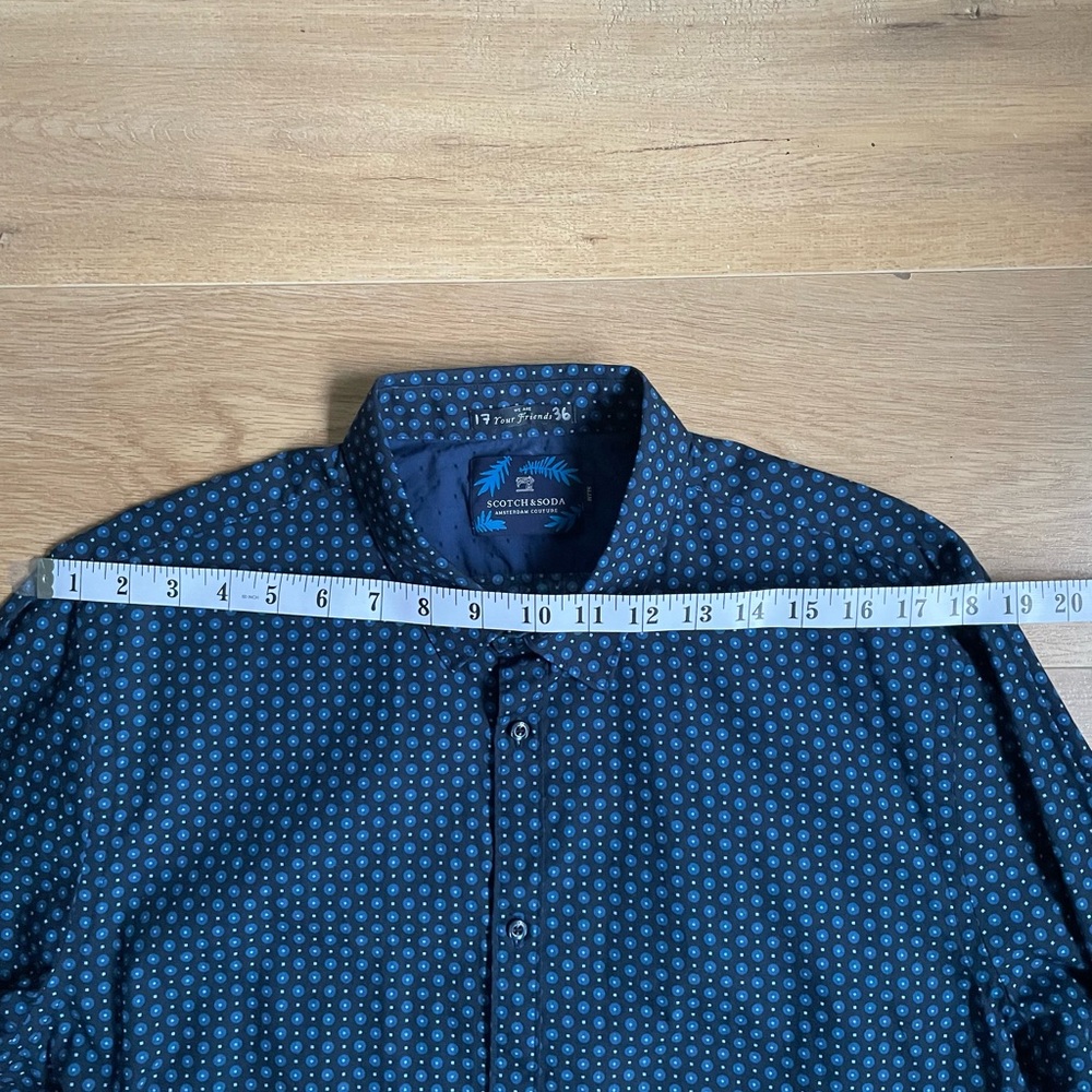 Scotch & Soda Blue Pattern Slim Fit Button Up Shirt Cotton Men’s XL - Picture 7 of 9